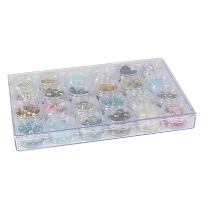 Large Plastic Bead Storage Organizer Box, 24 Jars