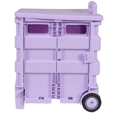 Collapsible Plastic Rolling Craft Cart, Purple