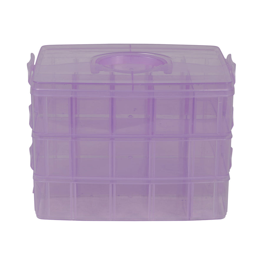 Stackable Storage Container, Purple - 30 Compartments